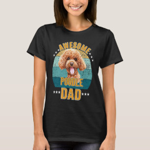 Awesome Poodle Dad Retro Sunset Father Dog T-Shirt
