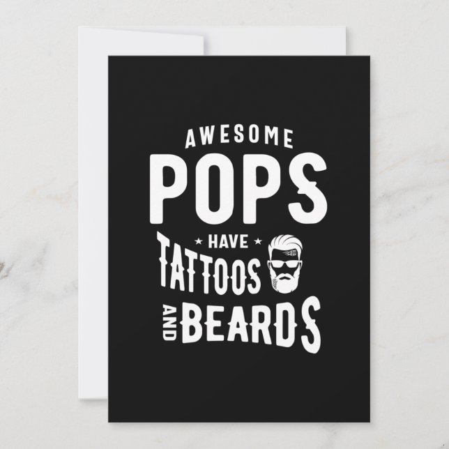 Awesome Pops Have Tattoos and Beards Thank You Card (Front)