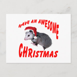 Awesome Possum Christmas Holiday Postcard