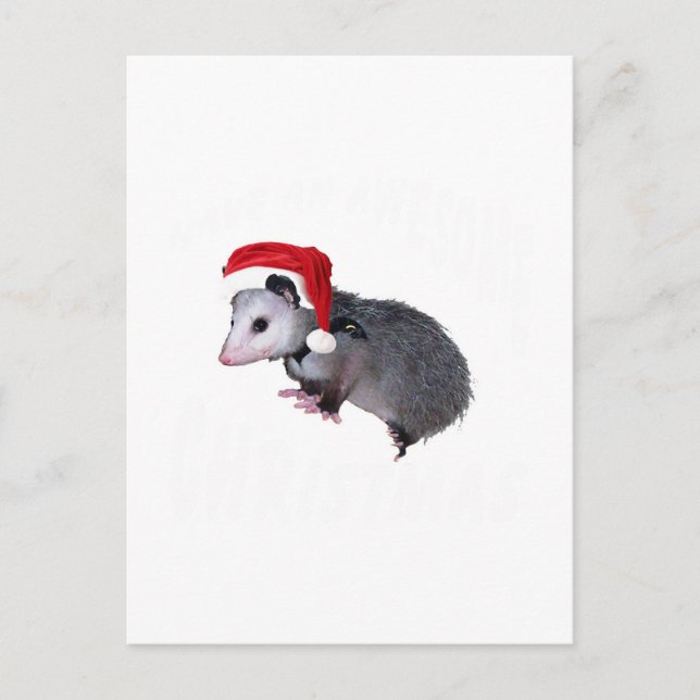 Awesome Possum Christmas Holiday Postcard (Front)