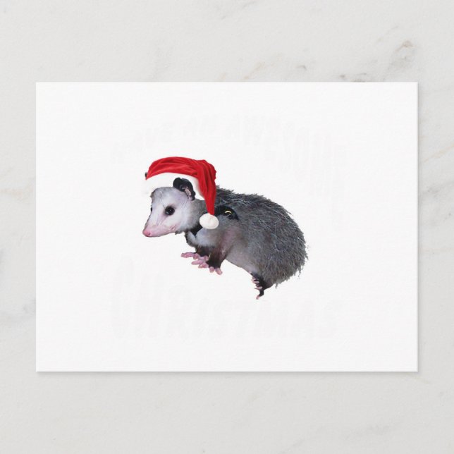 Awesome Possum Christmas Holiday Postcard (Front)