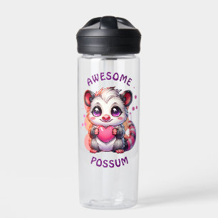 Awesome Possum   Cute Cartoon Opossum Water Bottle