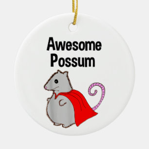 Awesome Possum Funny, Cute. Animal Lover Ceramic Tree Decoration
