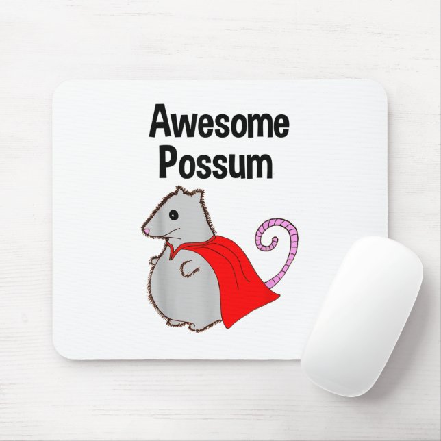 Awesome Possum Funny, Cute. Animal Lover Mouse Mat (With Mouse)