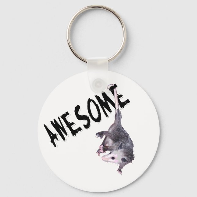 Awesome Possum Opossum Key Ring (Front)