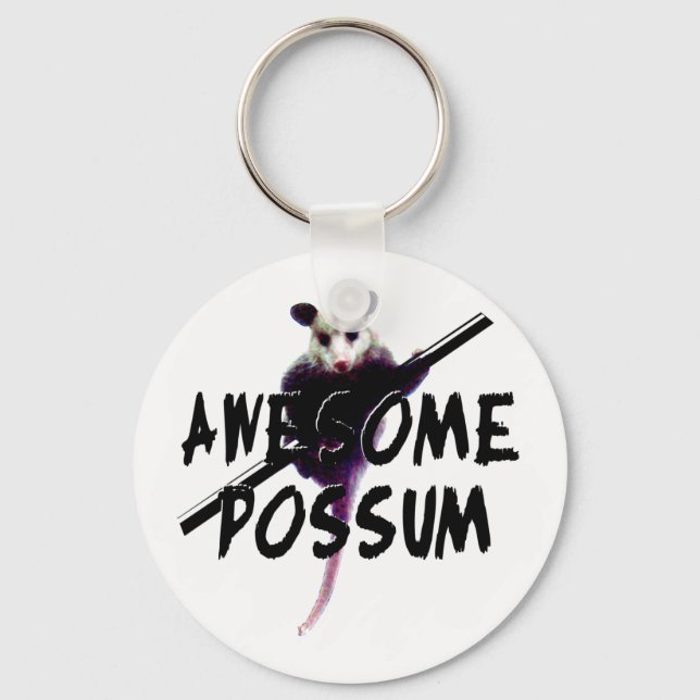 Awesome Possum Opossum Key Ring (Front)