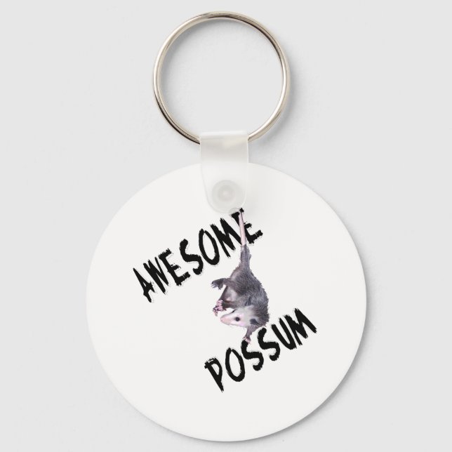 Awesome Possum Opossum Key Ring (Front)