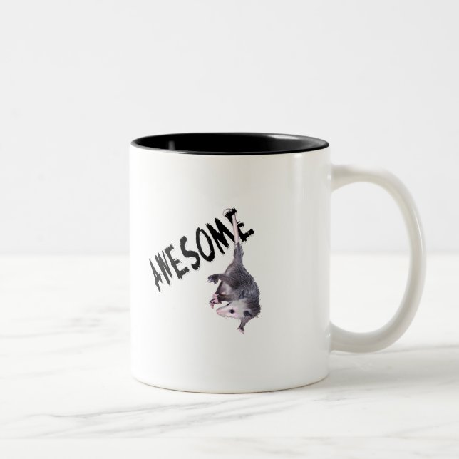 Awesome Possum Opossum Two-Tone Coffee Mug (Right)