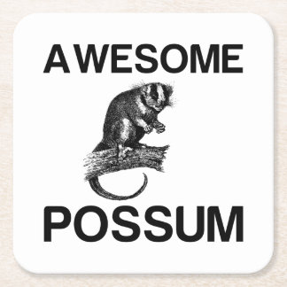 AWESOME POSSUM SQUARE PAPER COASTER