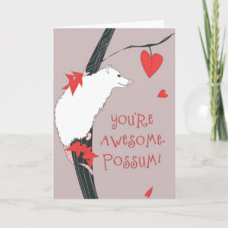 Awesome Possum Valentine Holiday Card