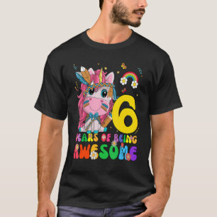 Awesome Princess Unicorn Birthday 6 Year Old Girl  T-Shirt