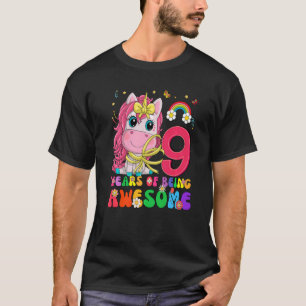Awesome Princess Unicorn Birthday 9 Year Old Girl T-Shirt