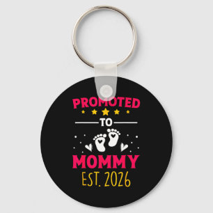 Awesome Promoted To Mommy 2026 Pregnancy Announcem Key Ring