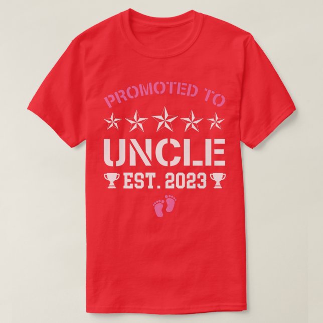 Awesome Promoted To Uncle 2023 It's A Girl Pregnan T-Shirt (Design Front)