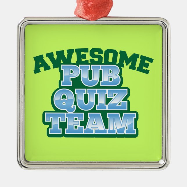 Awesome Pub Quiz TEAM! Metal Tree Decoration (Front)