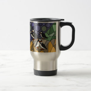 Awesome Puffin Bird Art Abstract Original Travel Mug