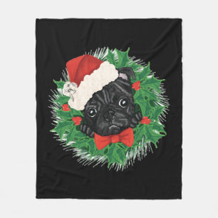 Awesome Pug Christmas Shirt Fleece Blanket