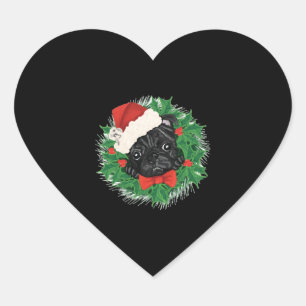 Awesome Pug Christmas Shirt Heart Sticker