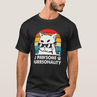 Awesome Purrsonality Funny Cat Pun Cute Feline Mum T-Shirt