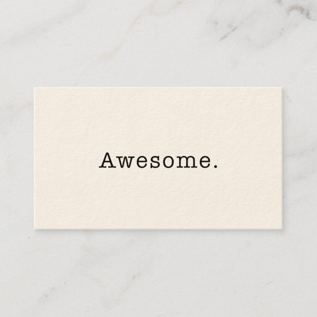Awesome Quote Template Blank in Black and White Business Card (Front)