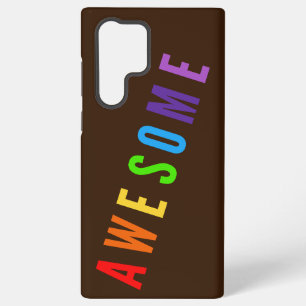 AWESOME RAINBOW COLORS POSTIVE HAPPY TEXT BROWN SAMSUNG GALAXY CASE