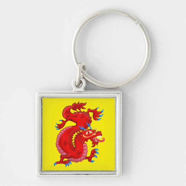 Awesome Red Asian Dragon Key Ring (Front)