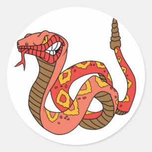 Awesome Red Rattlesnake Classic Round Sticker