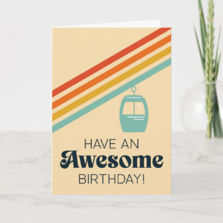 Awesome Retro Birthday Winter Sport Card