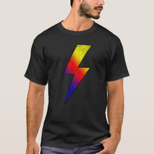 Awesome Retro Front & Back COLD BLACK FIRE Lightni T-Shirt