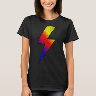 Awesome Retro Front & Back COLD BLACK FIRE Lightni T-Shirt