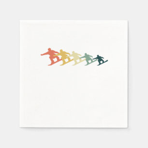Awesome Retro Ski Skiing Skiers Winter Sports Napkin