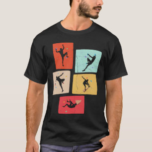 Awesome Retro Wall Climber Rock Mountain Climbing T-Shirt