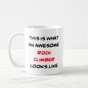 awesome rock climber coffee mug