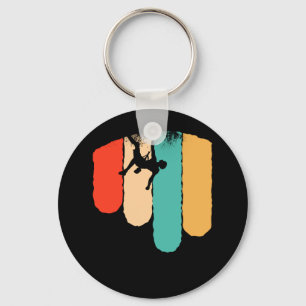 Awesome Rock Climbing Retro Mountain Climber Hiker Key Ring