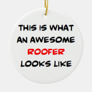 awesome roofer ceramic tree decoration