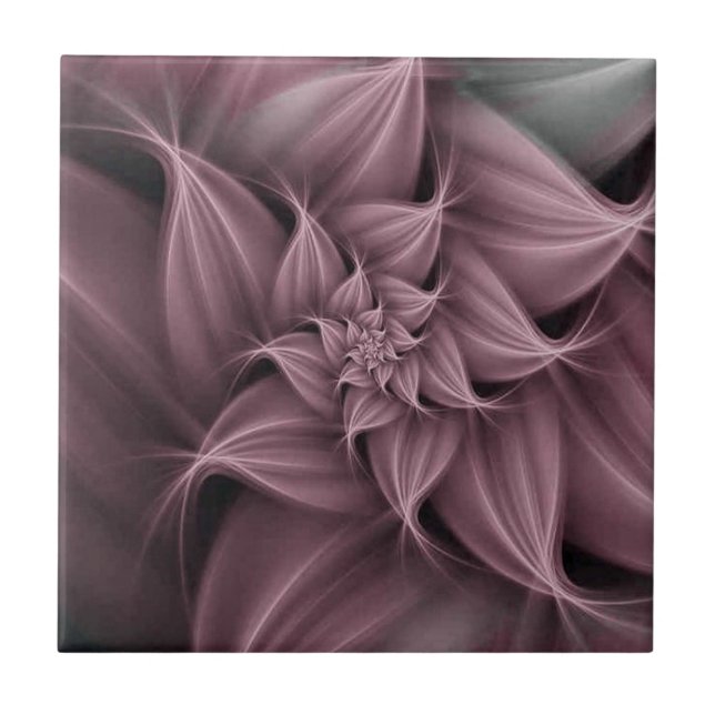 Awesome Rose Flower Fractal  Tile (Front)