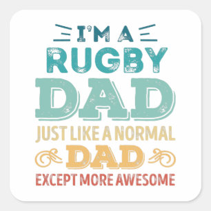 Awesome Rugby Dad Fathers Day Funny Gift Square Sticker
