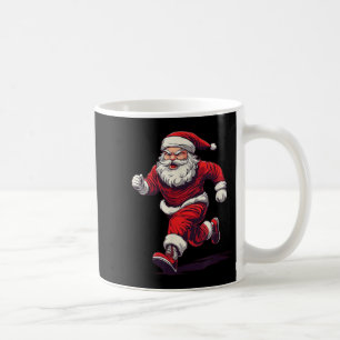 Awesome Running Santa Outfit For Jogging And Xmas  Coffee Mug