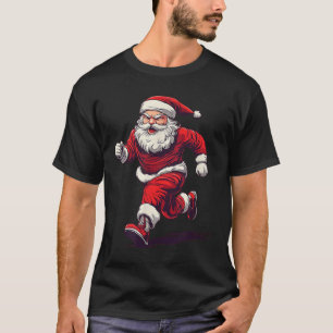 Awesome Running Santa Outfit For Jogging And Xmas T-Shirt