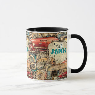 Awesome rustic hand craft Old car Vintage art Mug