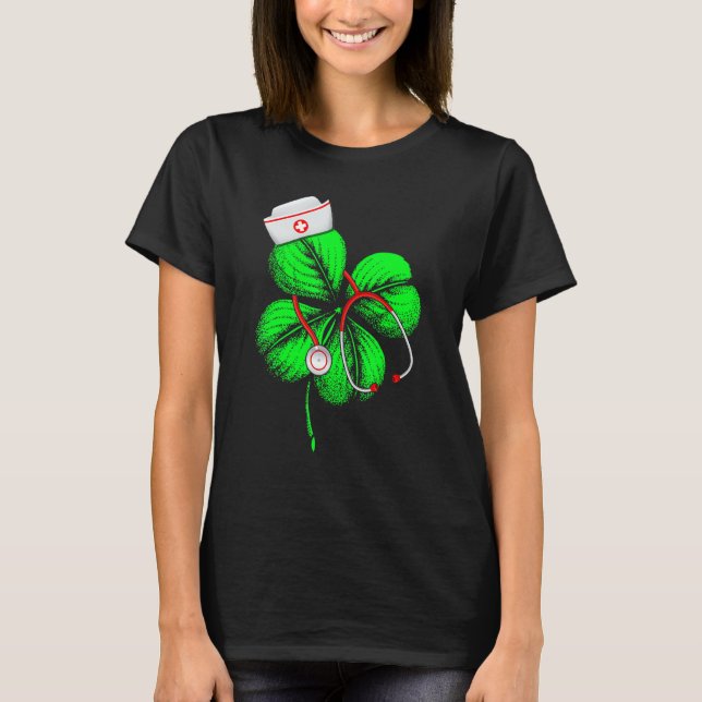 Awesome Saint Patrick S Day Nurse Shamrock Hat Iri T-Shirt (Front)