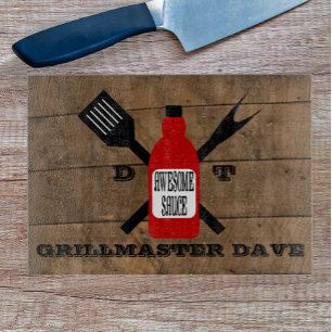 Awesome Sauce Barn Wood Look Personalised  Cutting Board