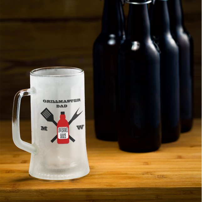 Awesome Sauce Personalised Frosted Glass Beer Mug (Creator Uploaded)