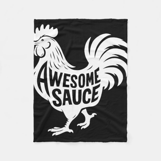 Awesome Sauce Rooster Chicken  Fleece Blanket (Front)