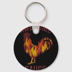Awesome Sauce Rooster Chicken Sauce Men Women Pet Key Ring