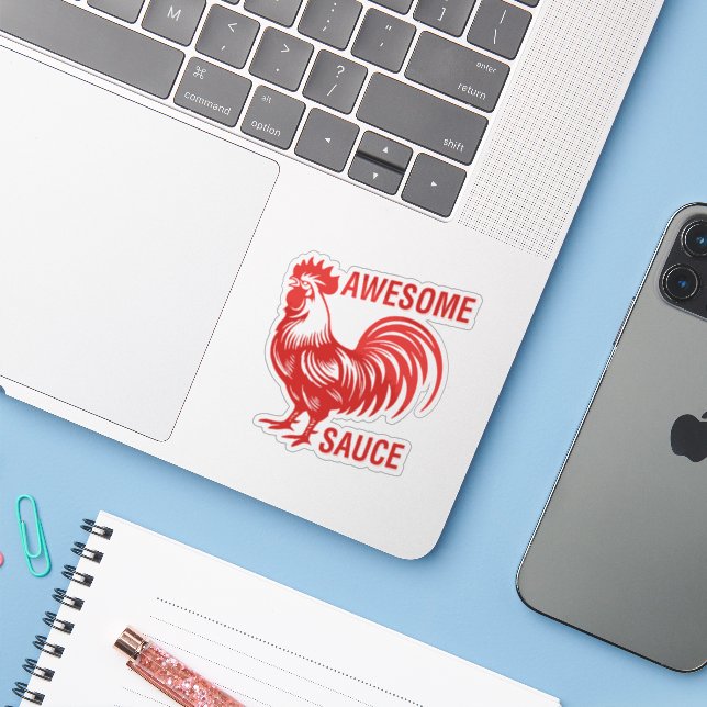 Awesome Sauce Rooster Funny (Laptop w/ iPhone)