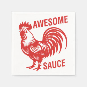 Awesome Sauce Rooster Funny Napkin