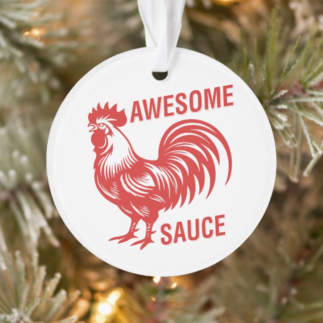 Awesome Sauce Rooster Funny Ornament (Tree)