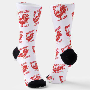 Awesome Sauce Rooster Funny Socks