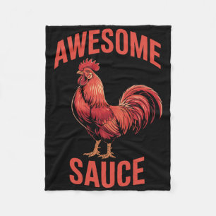 Awesome Sauce Rooster Shirt Funny Chicken Humour V Fleece Blanket